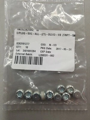 ARCTIC CAT (10pc) 1/8"- 27 x 1/4" Hex Socket Allen Pipe Thread Plug Chrome Plated Steel