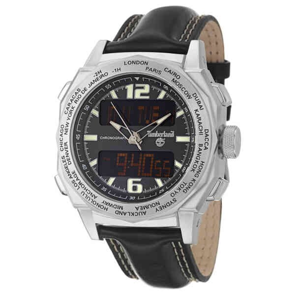 Timberland QT7161101 Steprock Black Leather Band Chronograph World