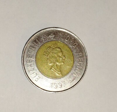 Canada 2 Dollar Coin 1997 Queen Elizabeth II Encased As Pictured