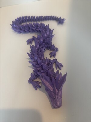Articulated Crystal dragon 16 Inch Purple 3d printed