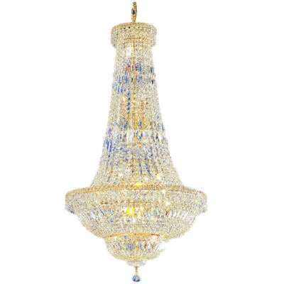 Crystal Chandelier Large Foyer Entryway Pendant Light French Empire Hanging Lamp