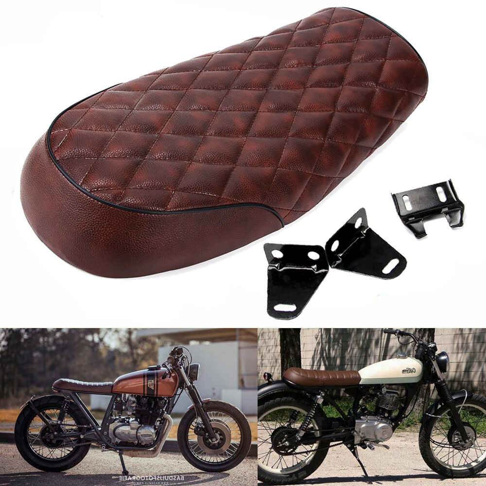 For Mini Bike Projects Brown Retro Cafe Racer Seat Hump