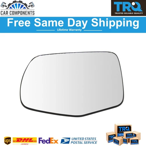 TRQ New Mirror Glass Flat Heated Driver Side For 2016-2019 Honda Ridgeline Pilot