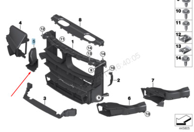 NEU BMW X6 F16 KÜHLERLUFTKANAL LINKS 51747320263 7320263 2016 