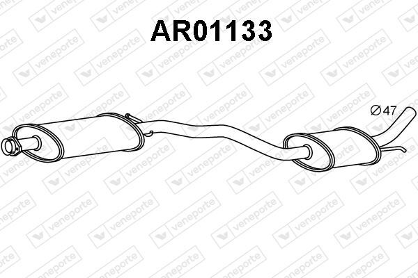 Silencieux avant Alfa Romeo 147 1.6 Twin Spark pour échappement d'origine
