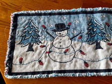Christmas Snowman Table Runner 11" X 63"