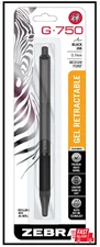 Zebra Pen G-750 Retractable Gel Pen Brass Barrel, Medium Point, 0.7mm, Black Ink