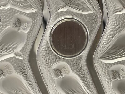 Lalique France crystal clock w owl design SIGNED | eBay