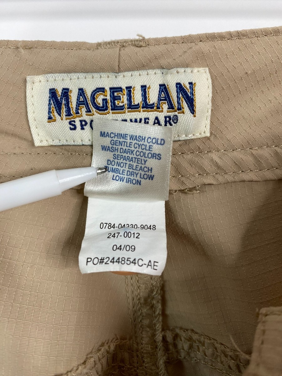 【chimo】 Magellan Sportswear Capri Pants Womens 12 Tan Nylon Cargo Pockets