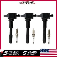 3pcs Ignition Coils & Iridium Spark Plugs UF808 91121 for Smart Fortwo 2016-2017