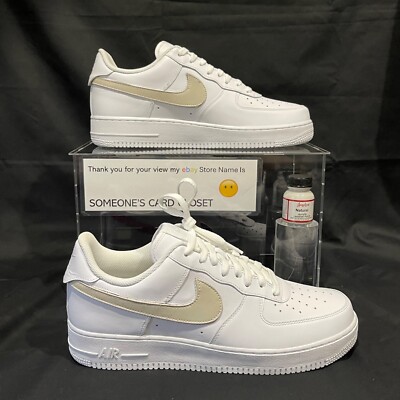 Nike Air Force 1 Low White (Natural Custom Painted Swoosh) SC-#51W