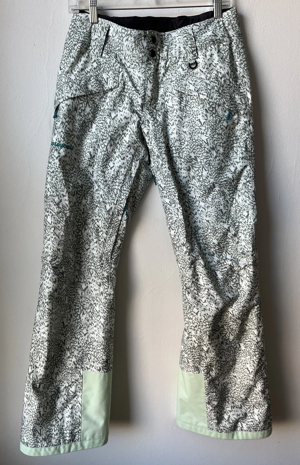 Patagonia Insulated Snowbelle Pants Womens Small Ski Snowboard Teal Grey