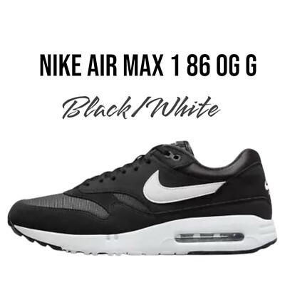 NIKE AIR MAX 1 86 OG G Training Shoes BLACK WHITE MEN SHOES DV1403