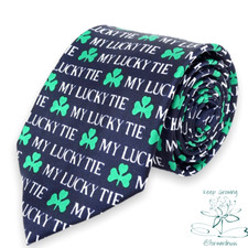 Parquet Men's Shamrock Clovers Neck Tie for St. Patrick's Day