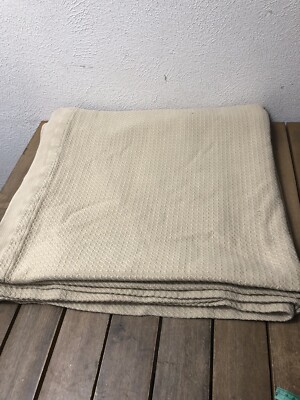 Madison Park 100% Cotton Full Size Blanket Size 84x88  Beige Sand EUC