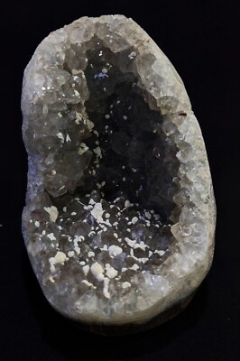 Flurite balls on amethyst crystals in geode formation mineral specimen