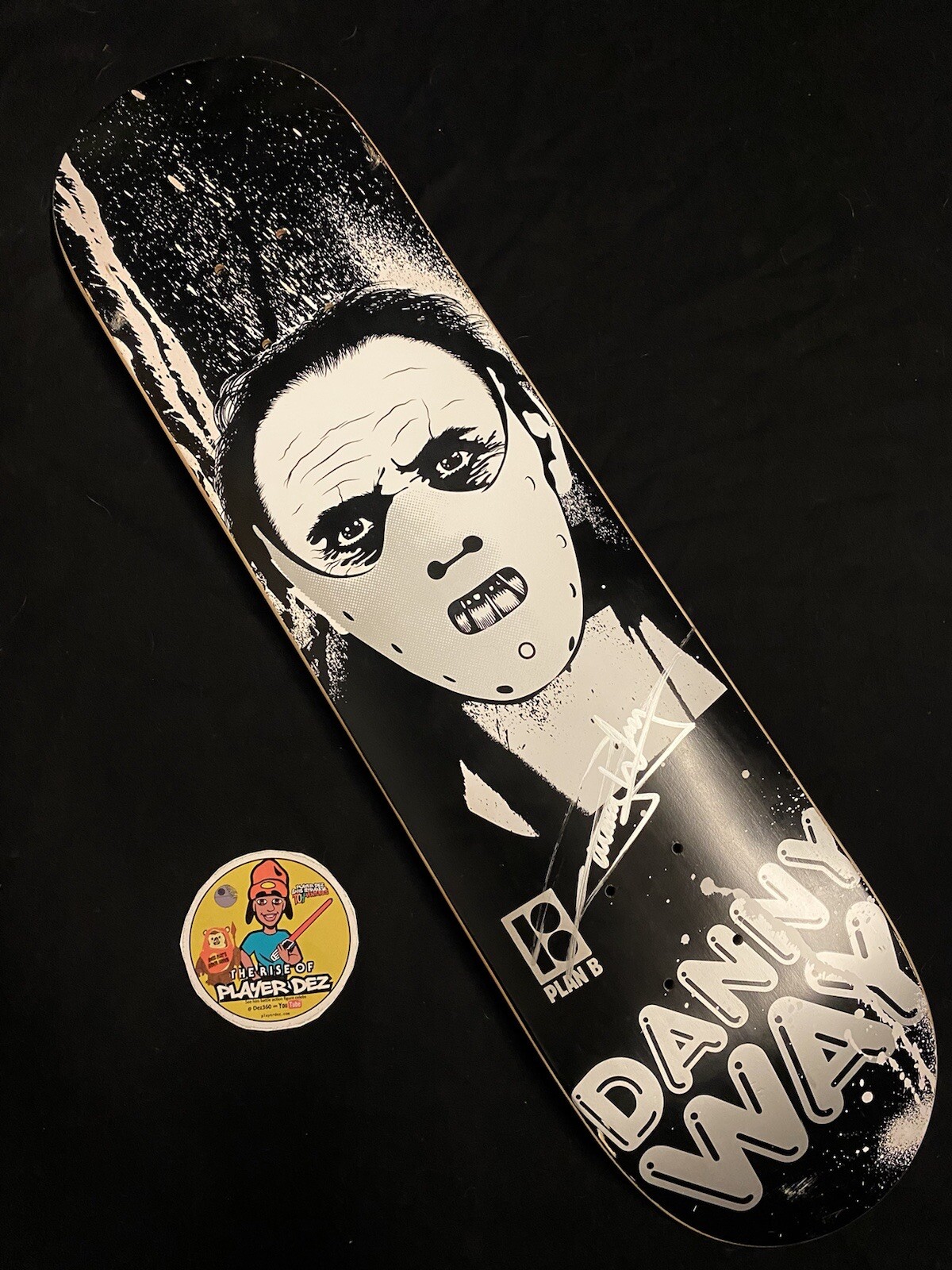 RARE SIGNED Danny Way Plan B Killer Skateboard Deck Hannibal Mask AUTOGRAPHED