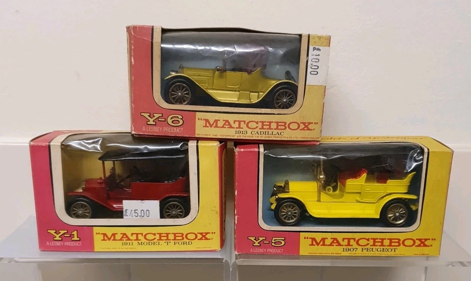 3 DREI MATCHBOX MODELLE VON YESTERYEAR Y-1 MODEL T FORD Y-5 PEUGEOT Y-6 CADILLAC - Bild 3 von 4