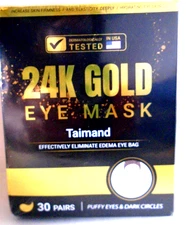 24K Gold Under Eye Mask for Puffy Eyes & Dark Circles - 30 Pairs - SEALED