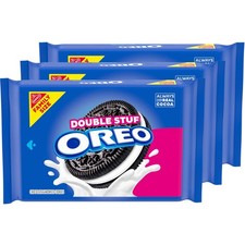 OREO Double Stuf Chocolate Sandwich Cookies, Family Size, 3 Count Pack of 1 