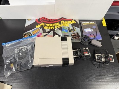 Original Nintendo NES Console Control Deck Bundle OEM Controllers RF Switch 
