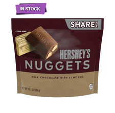 Hershey's Nuggets Milk Chocolate with Almonds Candy, Share Pack 10.1 oz