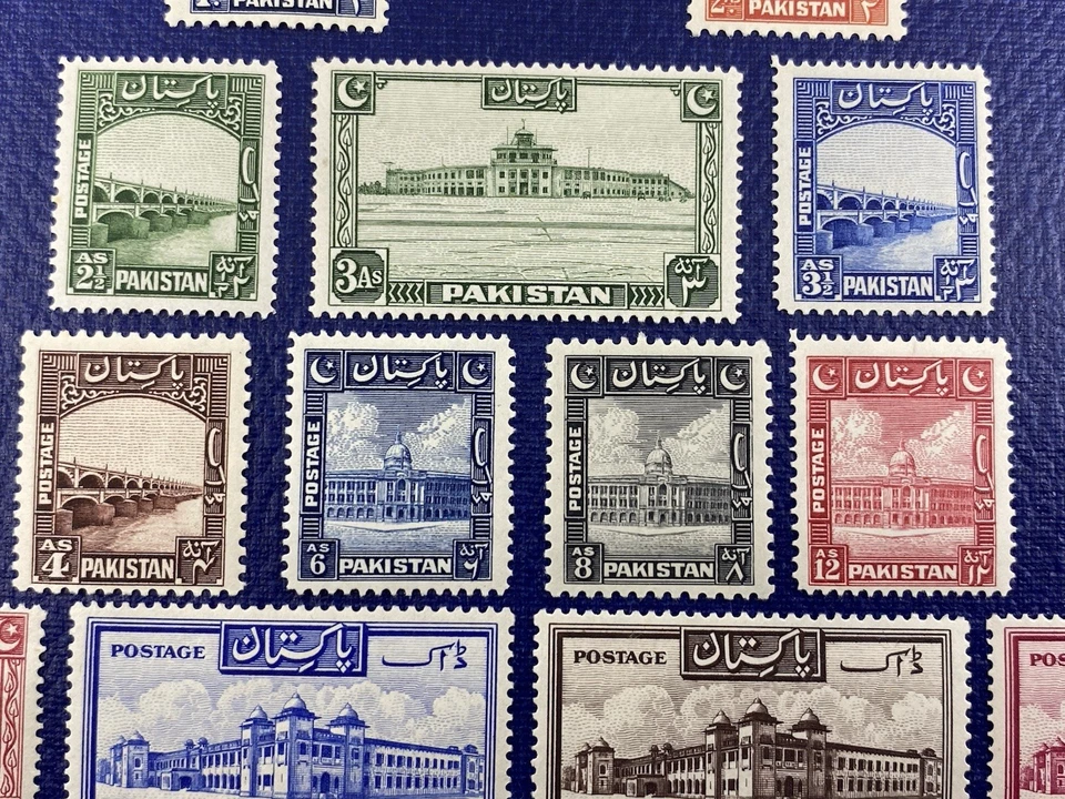 PAKISTÁN 1948-57, Juego completo SC# 24-43, como nuevo bisagra muy ligera, goma completa Foto 3 de 4