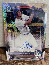2025 Bowman Chrome Prospects Emil Morales # BMA-EM Mojo Auto LA Dodgers 