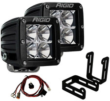 Rigid Dually D-series Pro Flood Beam Led Lights Wharness 3 Extended Bracket Rigid Dually D-series Pro Flood Beam Led Lights Wharness 3 Extended Bracket