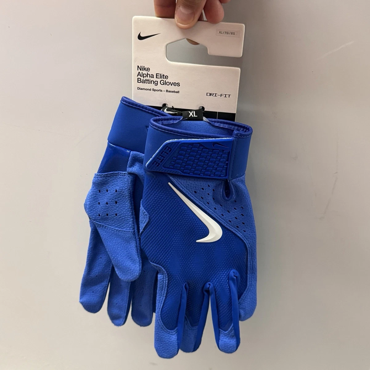 Guantes de béisbol de bateo Nike Alpha Elite para hombre talla XL azul real FD7868-434 NUEVOS