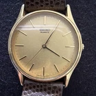 Seiko Watch Men 32mm Gold Dial Gold Tone Round 2K01-0099 Vintage