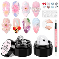 3D Nail Gel Sculpting Gels for Nail Art, Clear&White Hard Solid Builder Gel Non-