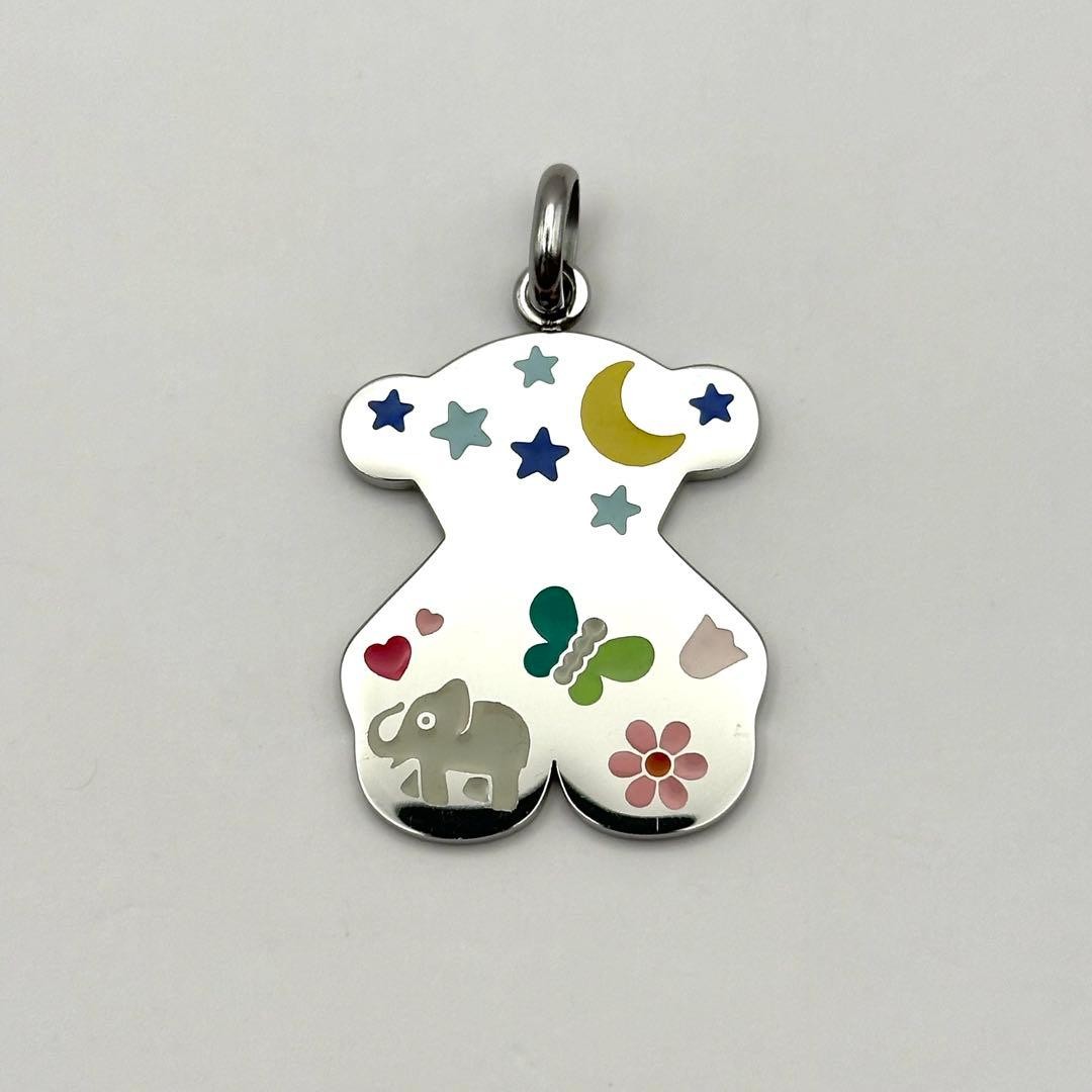 TOUS Oso Colgante Dije Plata Acero Inoxidable Collar Top Auténtico Japón