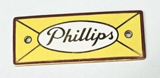 Vintage PHILLIPS Metal Name Plate Sign Tag Machine Appliance? Unused