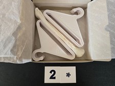 American Girl Lot of 12 Authentic White Plastic Logo Hangers for Doll Clothes