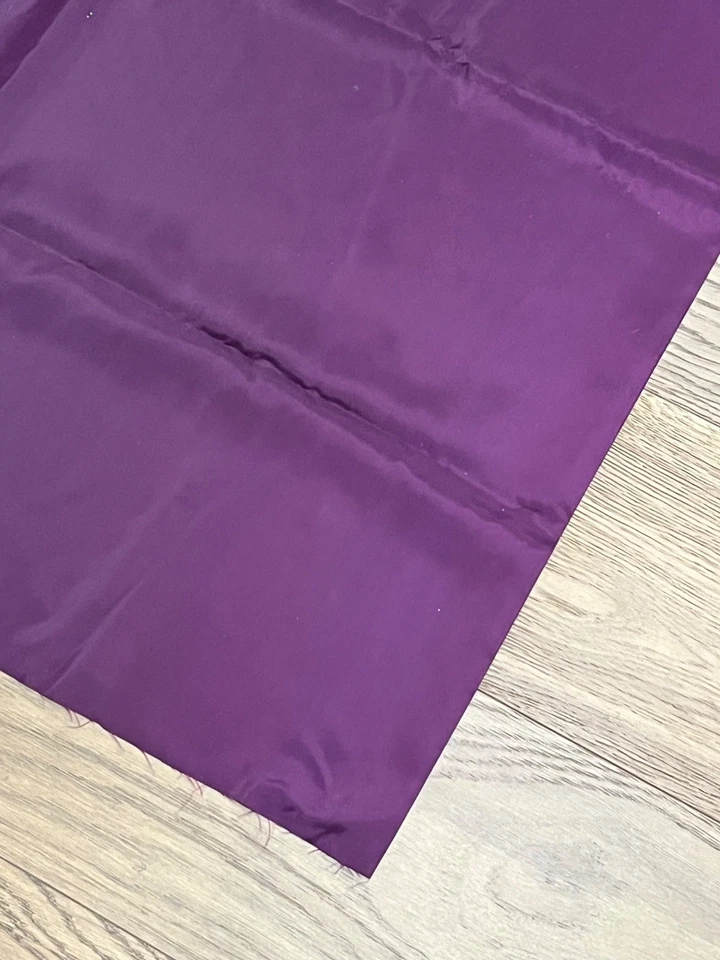 Purple Silk Satin Fabric Remnant  - 132"L (3.5 yds plus) x 29.5" Wide - Image 3 of 3