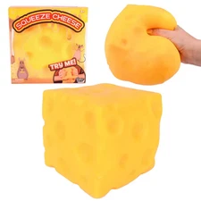 Squeeze Cheese  XL Squishy Cheese Stress Toy Approx. 4.25” NIB