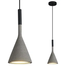 Farmhouse Black Pendant Light Fixtures 1-Light Concrete Industrial Kitchen Is...