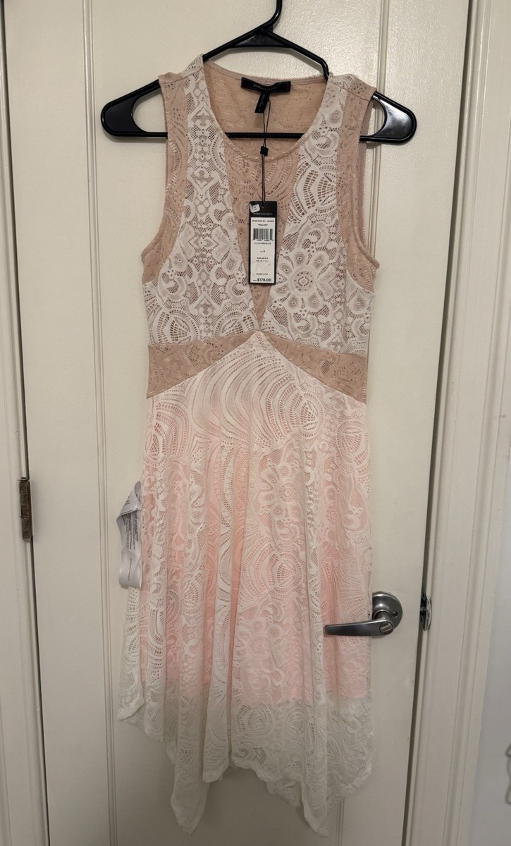 NWT BCBG Max Azria Meilani Asymmetrical Lace Fairy Dress Size S MSRP $178