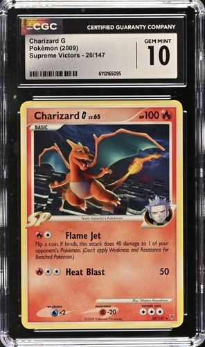 POP 3!!! 2009 Charizard G LV.65 Platinum 20/147 Supreme Victors - CGC 10