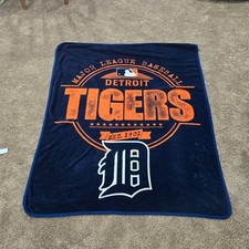 Detroit Tigers Fleece Blanket Old English “D” & Tigers Logo-46 X 55 Go Tigers!