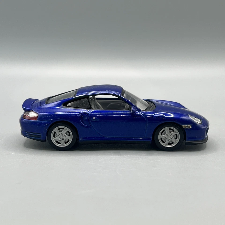 Porsche 911 996 Turbo 2000 cupé azul con zócalo DeAgostini escala 1/43 Foto 4 de 4