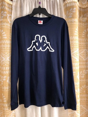 New Mens KAPPA Jersey Shirt Long Sleeves Navy Slim Fit Size XL