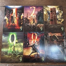 Set 6 Tim Burton Animation 9-9-09 Promotional Trading Cards Focus film RARE