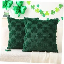 St Patricks Day Pillow Covers Decoration,18 x 18 Inch Set of 2 Dark Green