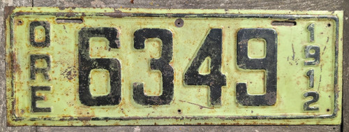 OREGON 1912 License Plate ORIGINAL