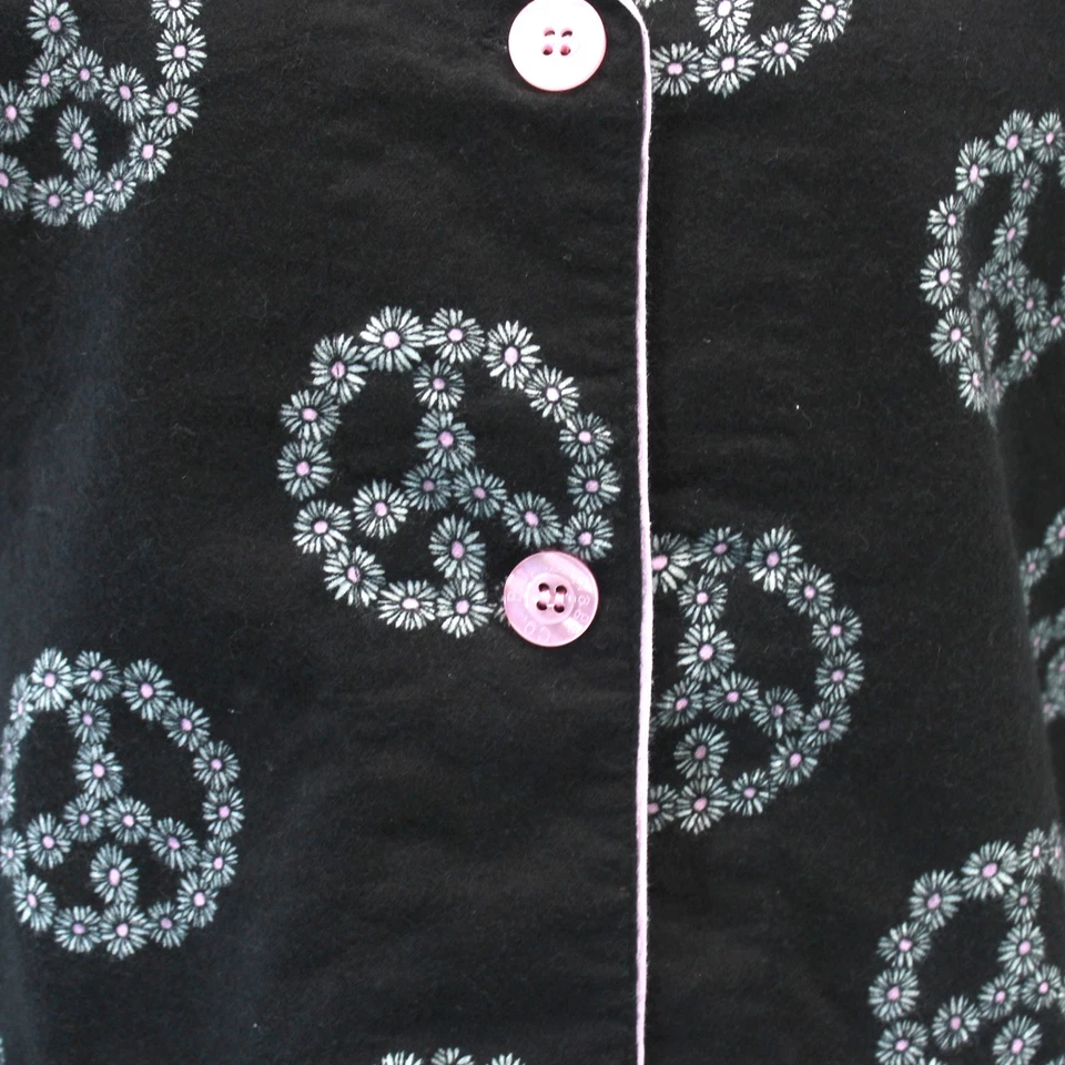 Novo P.J. Flanela Salvage P.J. Pijama Black Peace bolsos superiores algodão grande - Imagem 4 de 4