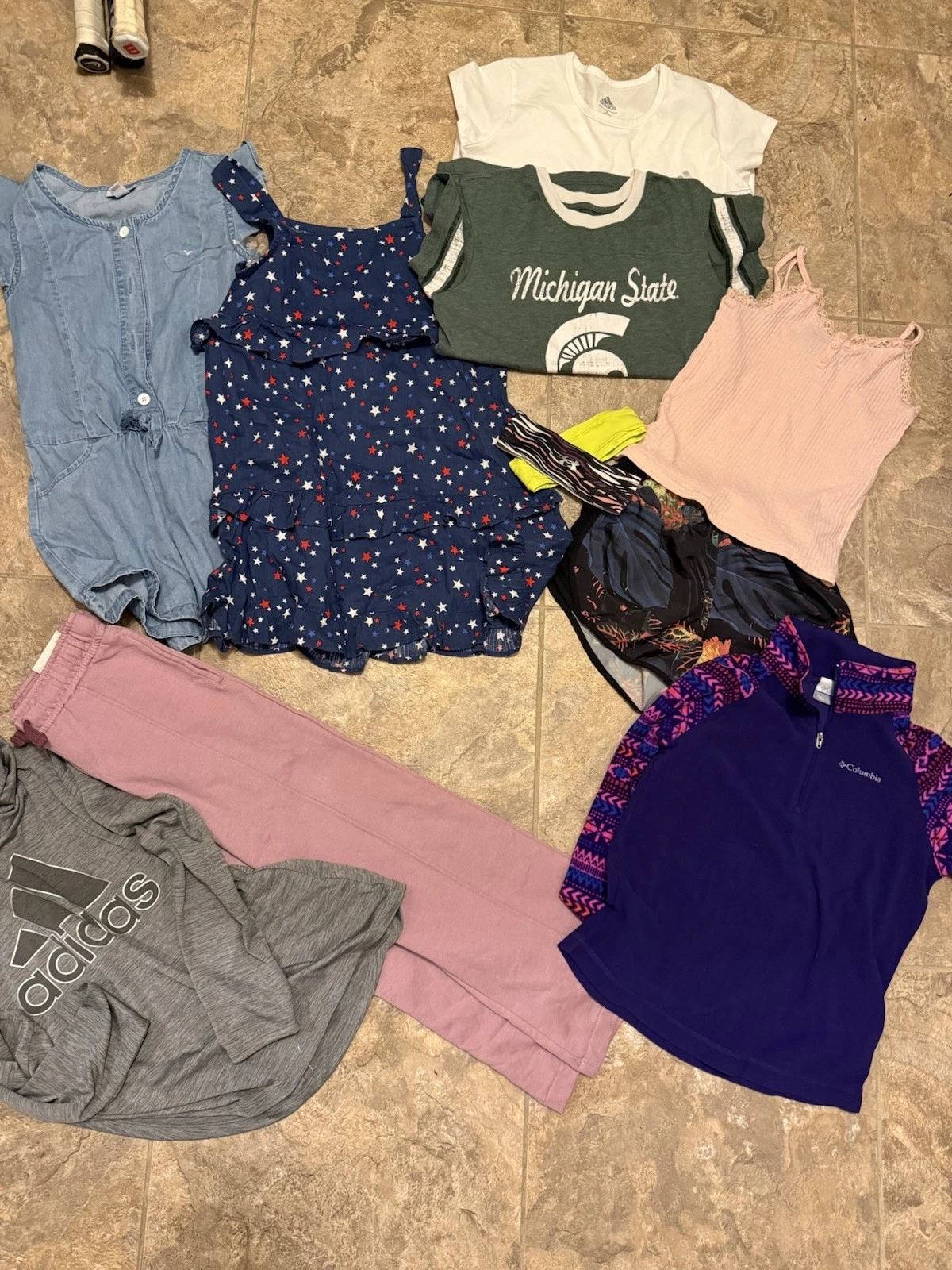 NICE lot of Girls M Flare Pants romper dress athletic wear Nike adidas Spartans
Opens in a new windo