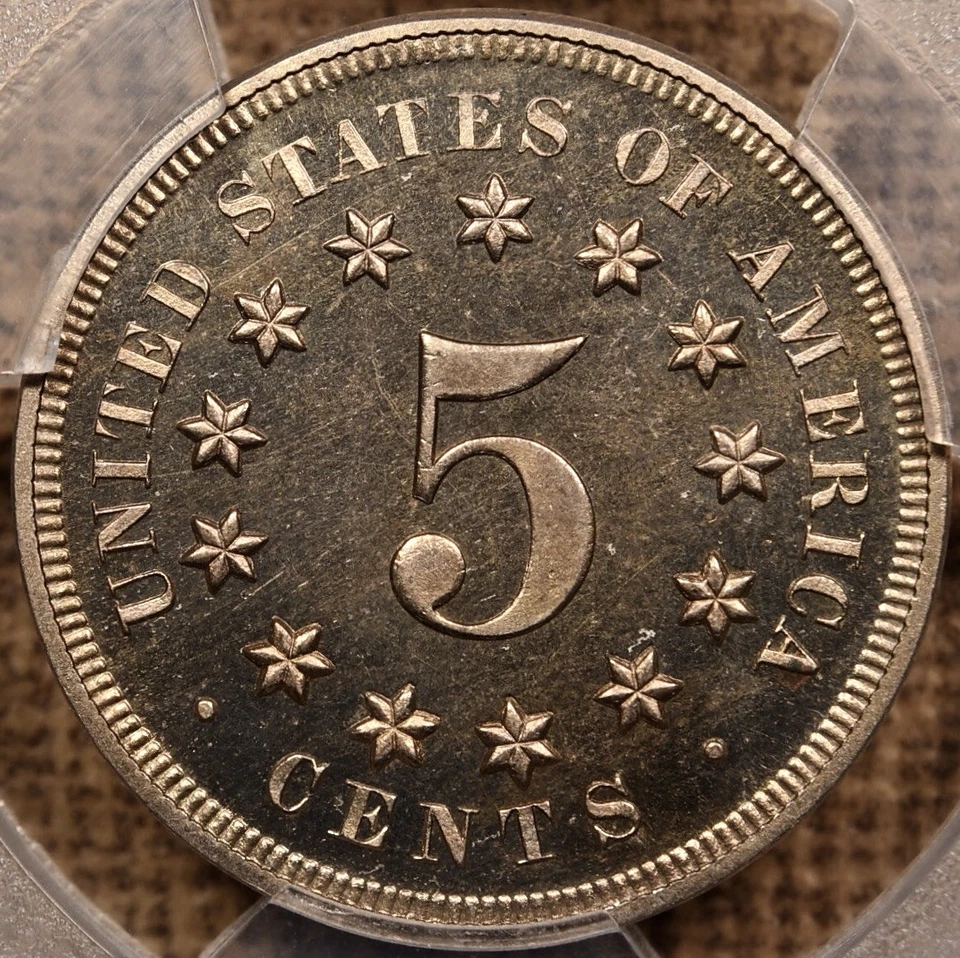 Escudo a prueba de rayos de níquel 1867, graduación profesional PR64 CAC, monedas raras DavidKahn súper dulces Foto 2 de 4