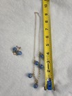 Vintage Blue Crackle Drop Ball Necklace And Screwback Earrings Set — photo 9
